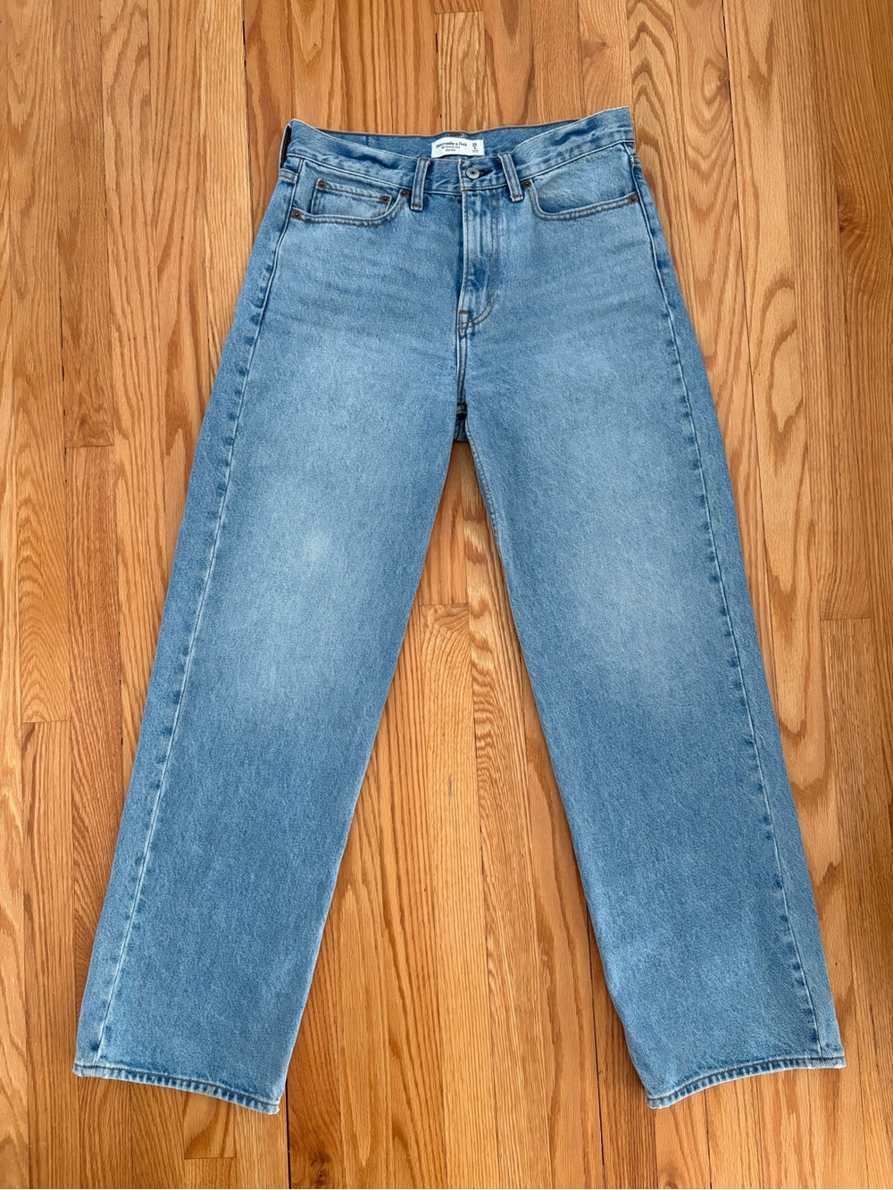 Abercrombie & Fitch Straight-Leg Jeans in Light Blue Wash